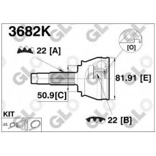 3682K GLO Шарнирный комплект, приводной вал