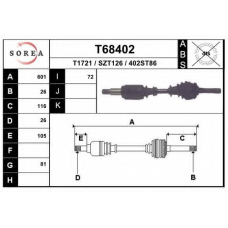 T68402 EAI Приводной вал