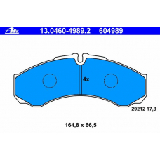 13.0460-4989.2 ATE Комплект тормозных колодок, дисковый тормоз