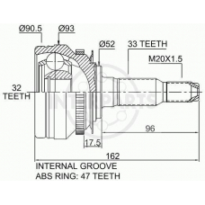 OJ-1783 InterParts Шарнирный комплект, приводной вал