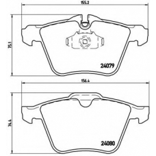 P 36 027 BREMBO Комплект тормозных колодок, дисковый тормоз