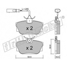 355.2 fri.tech. Комплект тормозных колодок, дисковый тормоз