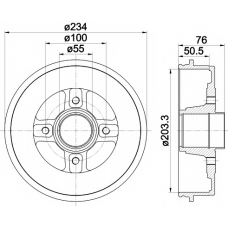 MBD308 MINTEX Тормозной барабан