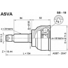 SB-19 ASVA Шарнирный комплект, приводной вал