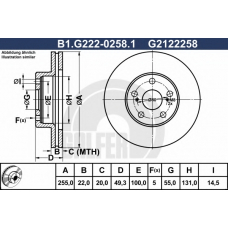 B1.G222-0258.1 GALFER Тормозной диск