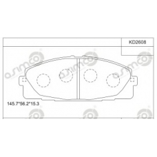 KD2608 ASIMCO Комплект тормозных колодок, дисковый тормоз