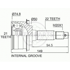 OJ-0305 InterParts Шарнирный комплект, приводной вал