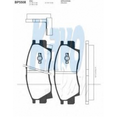 BP-5508 KAVO PARTS Комплект тормозных колодок, дисковый тормоз