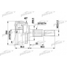 PCV1133 PATRON Шарнирный комплект, приводной вал