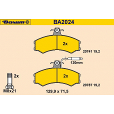 BA2024 BARUM Комплект тормозных колодок, дисковый тормоз