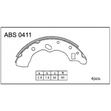 ABS0411 Allied Nippon Колодки барабанные