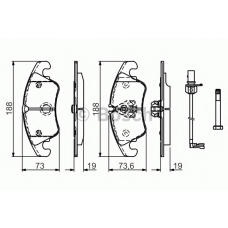 0 986 TB3 165 BOSCH Комплект тормозных колодок, дисковый тормоз