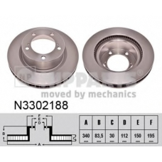 N3302188 NIPPARTS Тормозной диск