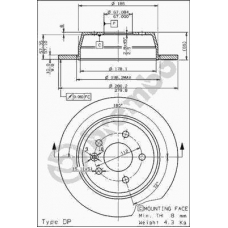 08.6968.10 BREMBO Тормозной диск