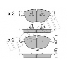 22-0828-0 METELLI Комплект тормозных колодок, дисковый тормоз