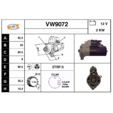 VW9072 SNRA Стартер