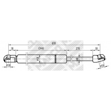 91705 MAPCO Газовая пружина, капот