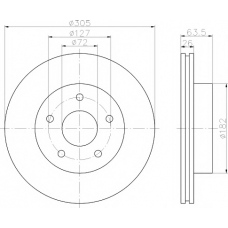 8DD 355 108-601 HELLA PAGID Тормозной диск