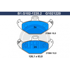 B1.G102-1220.2 GALFER Комплект тормозных колодок, дисковый тормоз