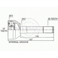 OJ-0709 InterParts Шарнирный комплект, приводной вал