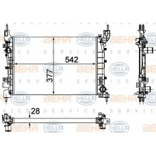 8MK 376 756-524 HELLA Радиатор, охлаждение двигателя