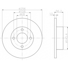 8DD 355 102-841 HELLA Тормозной диск