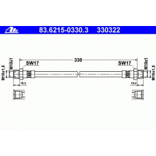 83.6215-0330.3 ATE Тормозной шланг
