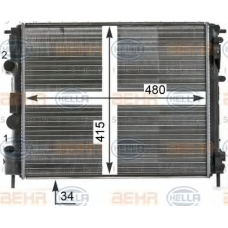 8MK 376 700-571 HELLA Радиатор, охлаждение двигателя