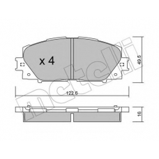 22-0745-1 METELLI Комплект тормозных колодок, дисковый тормоз