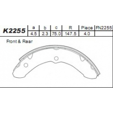 K2255 ASIMCO Комплект тормозных колодок