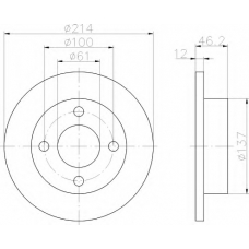 8DD 355 102-931 HELLA Тормозной диск