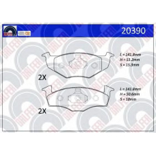 20390 GALFER Комплект тормозных колодок, дисковый тормоз