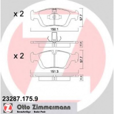 23287.175.9 ZIMMERMANN Комплект тормозных колодок, дисковый тормоз