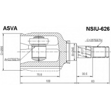 NSIU-626 ASVA Шарнирный комплект, приводной вал