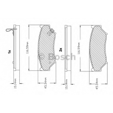 F 03B 150 021 BOSCH Комплект тормозных колодок, дисковый тормоз