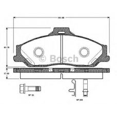 0 986 TB2 361 BOSCH Комплект тормозных колодок, дисковый тормоз