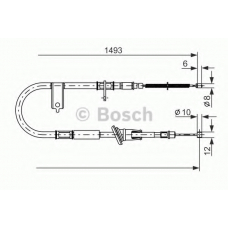 1 987 477 066 BOSCH Трос, стояночная тормозная система