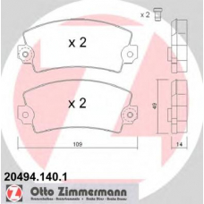 20494.140.1 ZIMMERMANN Комплект тормозных колодок, дисковый тормоз