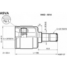 HNID-5014 ASVA Шарнирный комплект, приводной вал