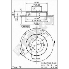 BS 7614 BRECO Тормозной диск