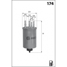 ELG5464 MECAFILTER Топливный фильтр