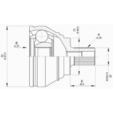 CVJ5536.10 OPEN PARTS Шарнирный комплект, приводной вал