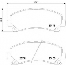 P 34 007 BREMBO Комплект тормозных колодок, дисковый тормоз