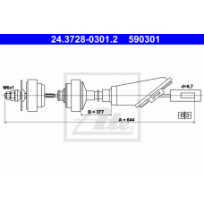 24.3728-0301.2 ATE Трос, управление сцеплением