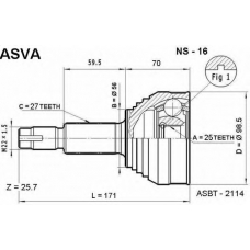 NS-16 ASVA Шарнирный комплект, приводной вал