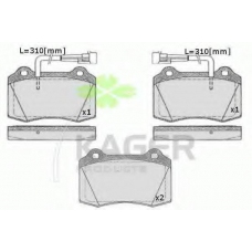 35-0588 KAGER Комплект тормозных колодок, дисковый тормоз