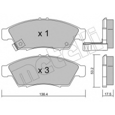 22-0437-0 METELLI Комплект тормозных колодок, дисковый тормоз