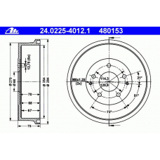 24.0225-4012.1 ATE Тормозной барабан