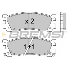 BP2422 BREMSI Комплект тормозных колодок, дисковый тормоз