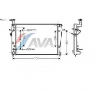 HY2211 AVA Радиатор, охлаждение двигателя